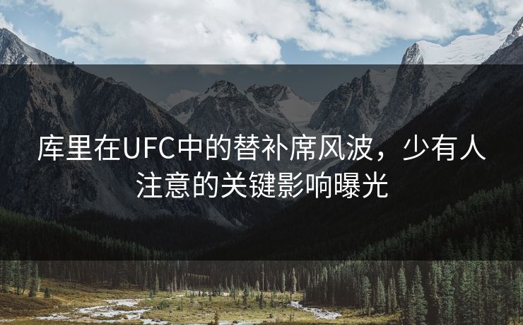库里在UFC中的替补席风波，少有人注意的关键影响曝光